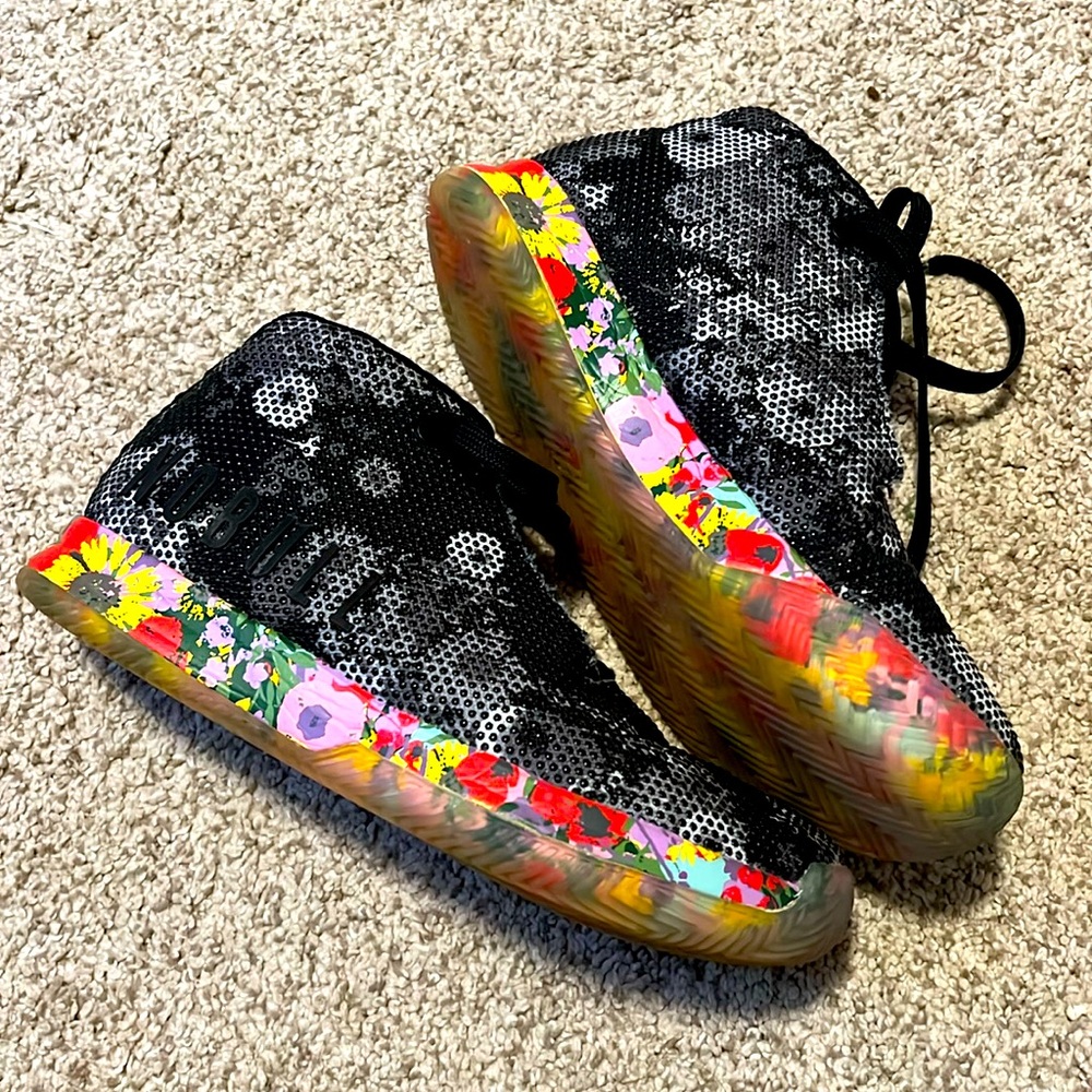 Nobull mid court floral trainers
